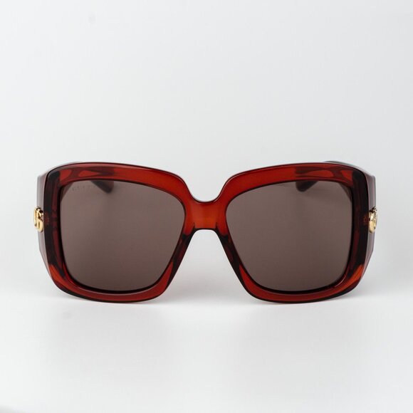 Gucci Women Sunglasses Transparent Burgundy Square GG1402S 003 NEW AUTHENTIC - Picture 6 of 14
